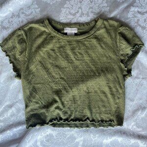 s altard state green smocked shirt